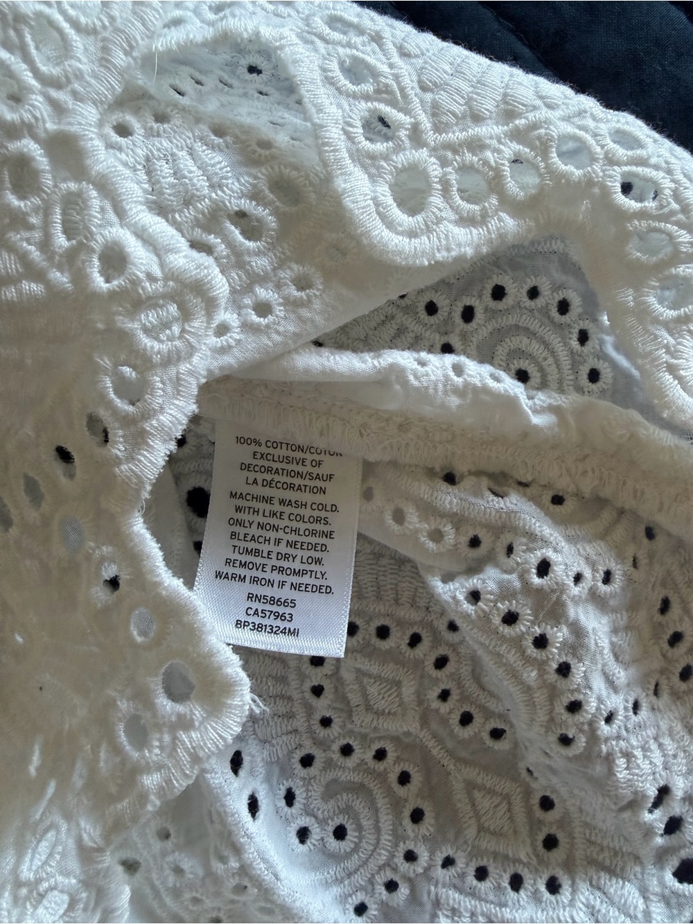 White Eyelet Ruffle Sleeve Women's Top - Picture 9 of 9